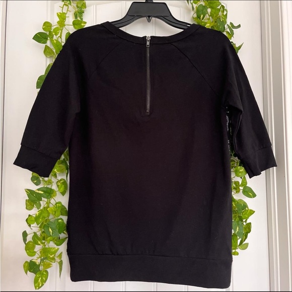 Black Sequined 3/4 Top - Picture 3 of 3
